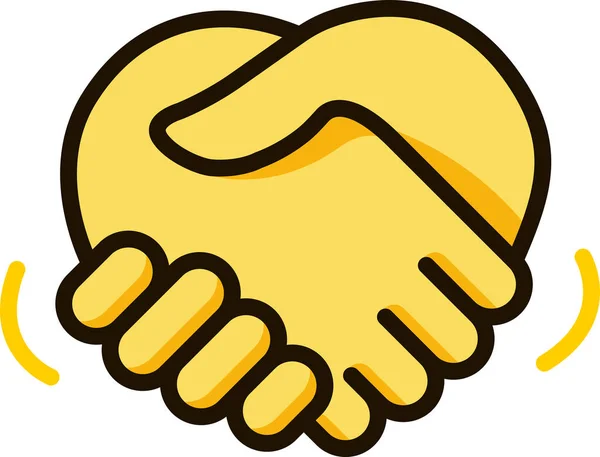 Emoji Aufkleber Für Händeschütteln — Stockvektor