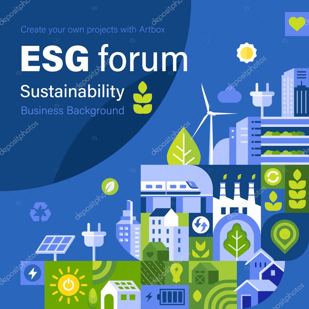ESG Business square banner background