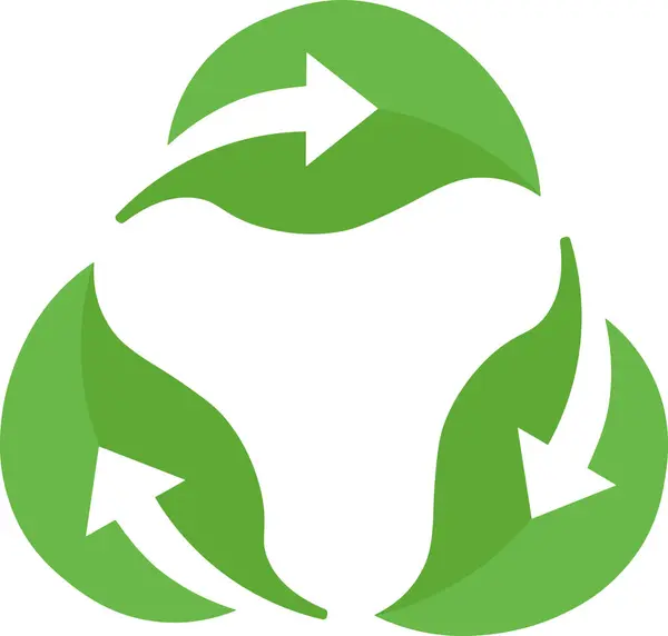 Yeşil Yaprak Geri Dönüşüm sembolü simgesi