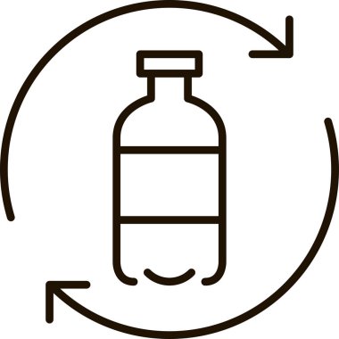 Plastik şişe geri dönüşüm çizgisi resimleme