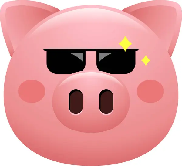Tatlı domuz suratlı emoji çıkartması.