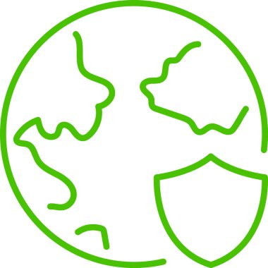 Dünya çizgisi simgesi illüstrasyonunu koru