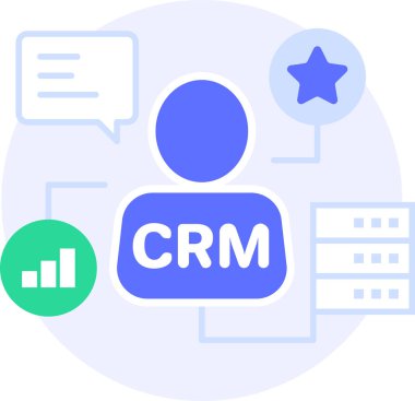 crm pazarlama modern simge clipart illüstrasyonu