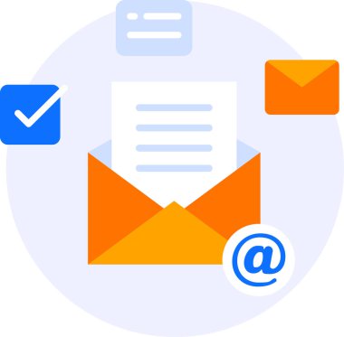 e-posta pazarlama modern simge clipart illüstrasyonu