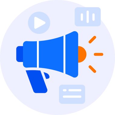 Reklam kampanyasını destekle modern ikon klibi illüstrasyonunu