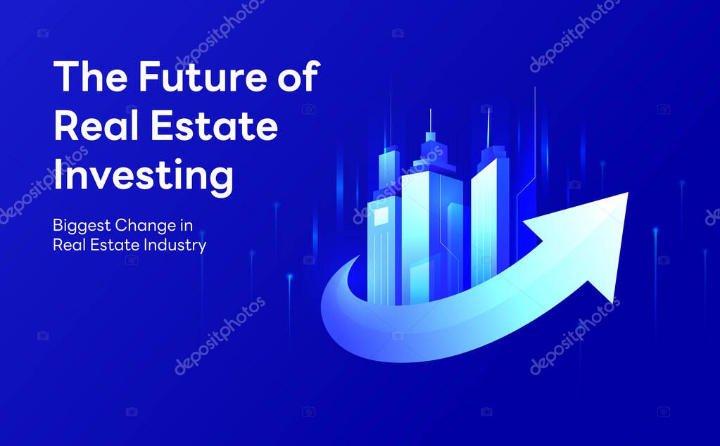 The Future of Real Estate Investing blue background