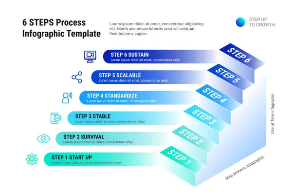 stock vector 6 STEPS Process Infographic Template