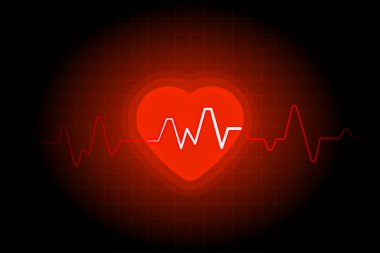 Sinyal arkaplanı olan kalp atışı monitörü