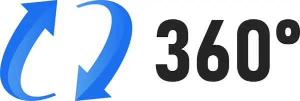 360 Symbol Šipky Stupně — Stockový vektor