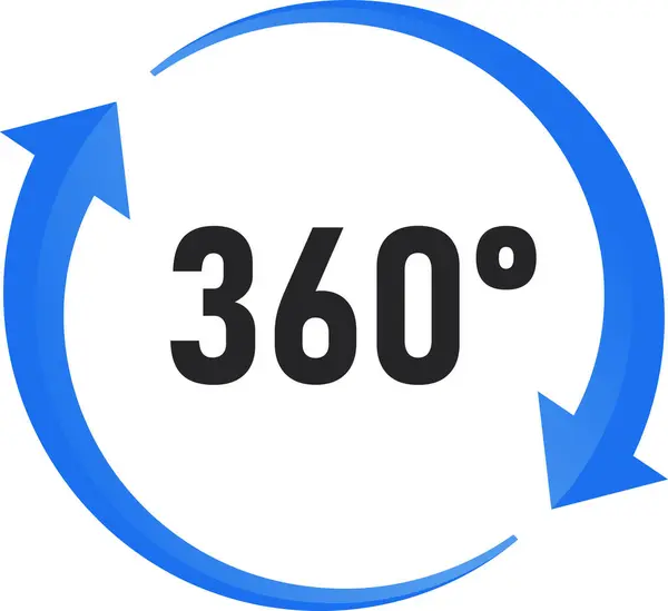 Symbol Ikony Kruh Stupňů 360 — Stockový vektor