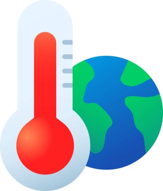 Dünya termometre sıcaklık simgesi