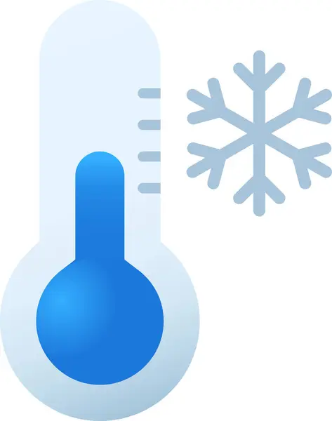 Ikona Teploty Zimního Teploměru — Stockový vektor