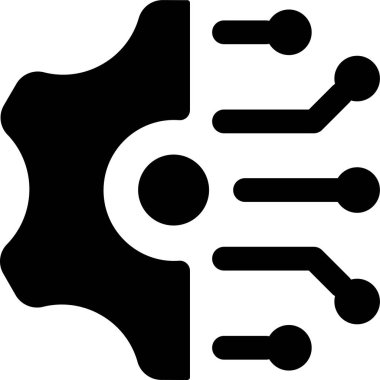 Ai İnovation Technology Gear ayarları Simgeyi doldurdu. Basit vektör illüstrasyon düzenlenebilir vuruş.