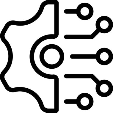 Ai İnovation Technology Gear Sunumu Simge Özeti. Basit vektör illüstrasyon düzenlenebilir vuruş.