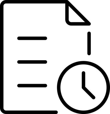 Belge Zamanı, basit vektör illüstrasyon düzenlenebilir vuruş.