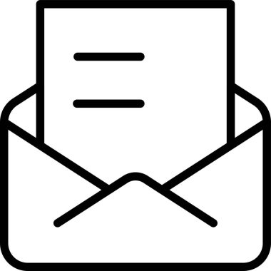 E- posta belgesi, basit vektör illüstrasyon düzenlenebilir vuruş.