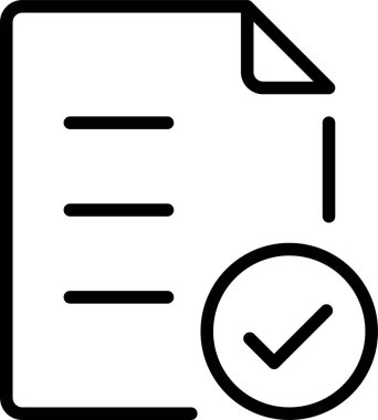 Dosya Denetimi simgesi. Basit vektör illüstrasyon düzenlenebilir vuruş.