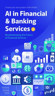Finansal ve Bankacılık Hizmetlerinde Ai Dikey Afiş Arkaplanı