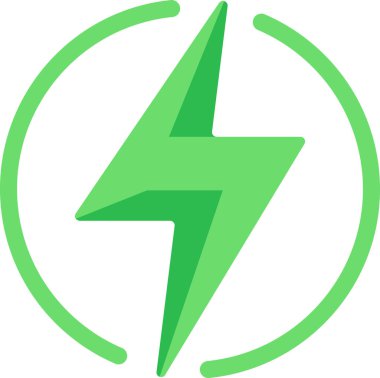 yeşil elektrik enerji simgesi illüstrasyonu