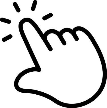 İmleç el işaretleri, Sevimli Çizgi El Logosu Simgeleri Siyah Renk, Tombul parmak emoji simgesi, düzenlenebilir felç işareti.