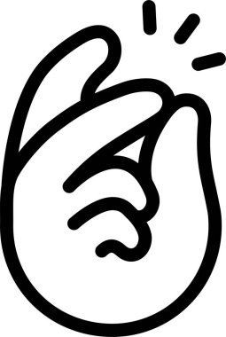 Parmak şıklatmak kolay bir jest Sevimli Çizgi El Logosu Simgeleri Siyah Renk, Tombul parmak izi simgesi, düzenlenebilir felç işareti.