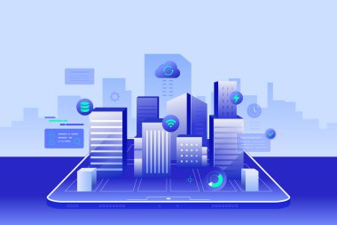 Tabletteki 3B Bina Tasarımı & Sanal Dijital İnşaat Yazılım kavramı