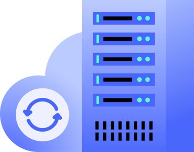 Cloud iot Edge hesaplama Akıllı Üretim ve Endüstri Simgesi İllüstri