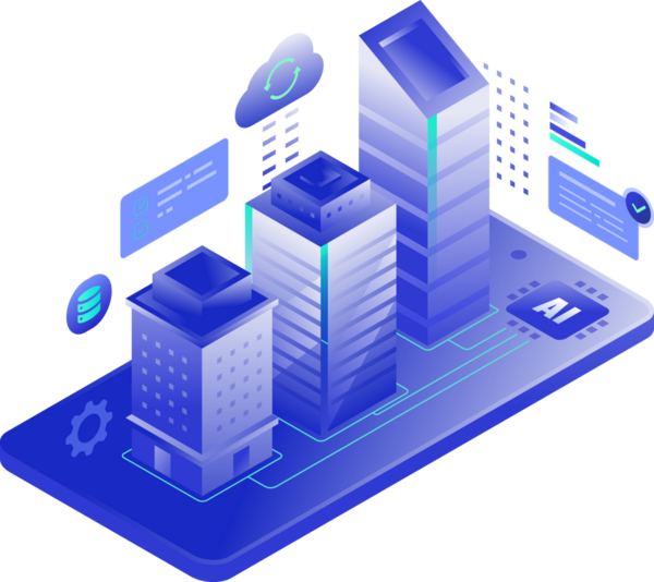 Yapı Yapımında Yapılandırma Mobil Uygulama Platformu İzometrik Şehir Binaları Clipart