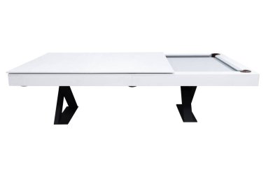 Beyaz bilardo masası. Güzel bilardo masası beyaz arka planda izole edilmiş. Beyaz arka planda bilardo oynamak için resim. Oyun için içerideki ögenin resmi.