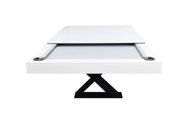 Beyaz bilardo masası. Güzel bilardo masası beyaz arka planda izole edilmiş. Beyaz arka planda bilardo oynamak için resim. Oyun için içerideki ögenin resmi.