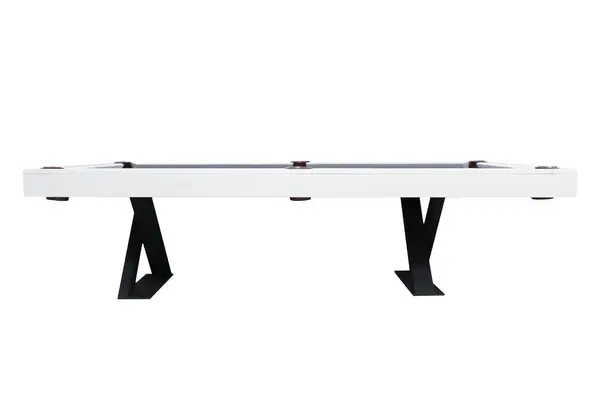 Beyaz bilardo masası. Güzel bilardo masası beyaz arka planda izole edilmiş. Beyaz arka planda bilardo oynamak için resim. Oyun için içerideki ögenin resmi.