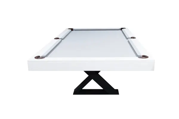Beyaz bilardo masası. Güzel bilardo masası beyaz arka planda izole edilmiş. Beyaz arka planda bilardo oynamak için resim. Oyun için içerideki ögenin resmi.