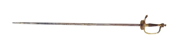 Antique Σπαθί Από Ατσάλι Μια Όμορφη Λαβή Που Απομονώνεται Λευκό — Φωτογραφία Αρχείου