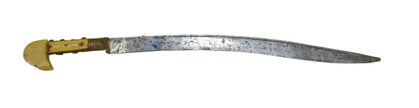 Beyaz Arka Planda Izole Edilmiş Antik Çelik Asya Kılıcı — Stok fotoğraf