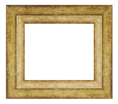 Beyaz arkaplanda izole edilmiş eski tarz altın çerçeve