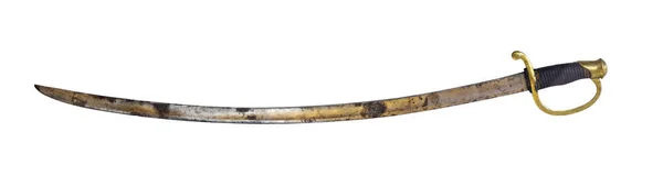 Espada Curvada Acero Antiguo Aislada Sobre Fondo Blanco — Foto de Stock