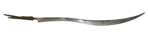 Beyaz Arka Planda Izole Edilmiş Antik Çelik Asya Kılıcı — Stok fotoğraf
