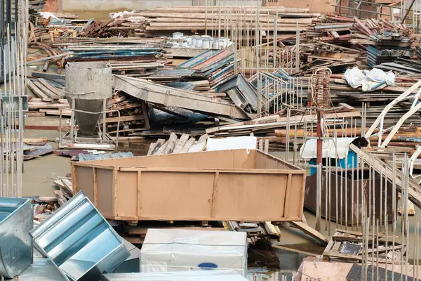 Stock image Construction garbage is piled up at construction site. 