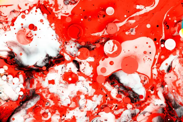 Streszczenie Czerwono Białe Tło Farby Wielokolorowa Faktura Farby — Zdjęcie stockowe