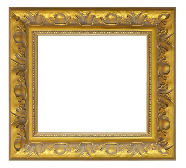 Oude Stijl Vintage Gouden Frame Geïsoleerd Een Witte Achtergrond Stockfoto