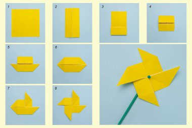 Çocuklar için kolay origami kağıt işçiliği.
