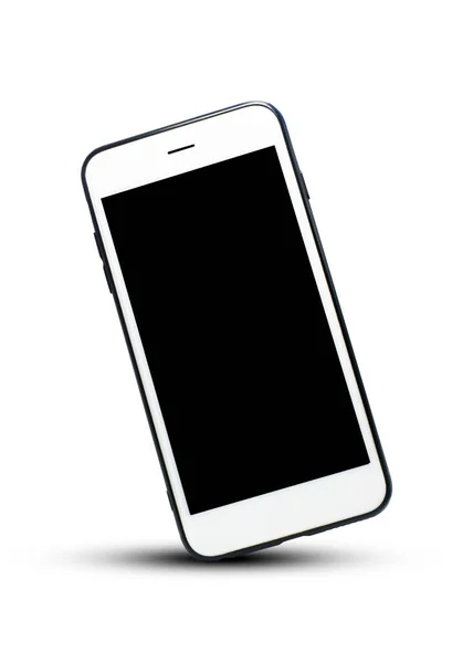 Mobiltelefon Vit Bakgrund Teknik Mobiltelefon Isolat Telefon Vit Bakgrund — Stockfoto