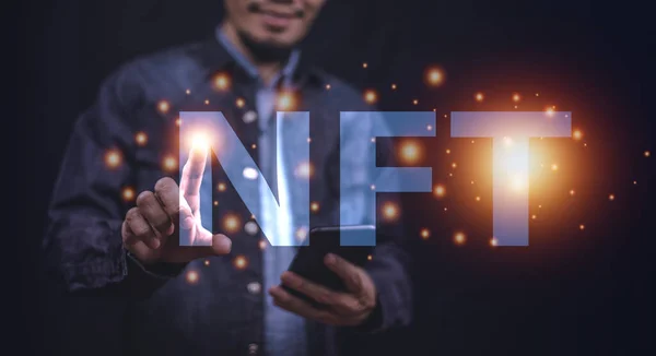 stock image Businessman investor invest on NFT Non-Fungible Token Cryptocurrency digital asset for future