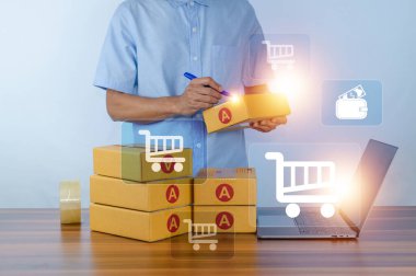 Çevrimiçi dijital internet teknolojisi alışverişi akıllı yaşam, online alışveriş konsepti.