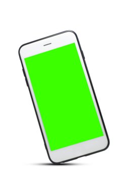 Beyaz arka plandaki akıllı telefon, beyaz arkaplanda cep telefonu, izole arkaplanda telefon, cep telefonu, beyaz arkaplanda cep telefonu