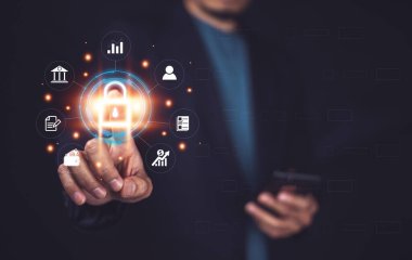 Giriş güvenliği kavramı, Adam giriş şifresi güvenlik bulutu veri sunucusu koruması, güvenlik sistemi için güvenlik konsepti tasarımı İnternet