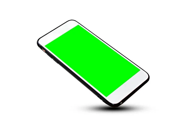 Смартфон Білому Тлі Відсікаючий Контур Мобільний Смартфон Білому Тлі Телефон — стокове фото
