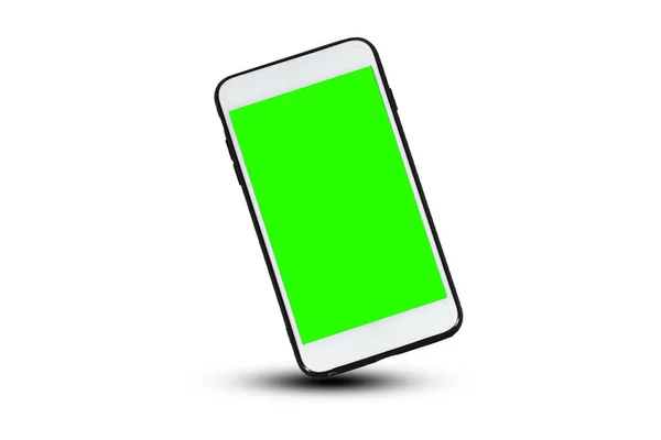 Smartphone Fehér Háttér Nyírás Útvonal Mobil Smartphone Fehér Háttér Telefon — Stock Fotó