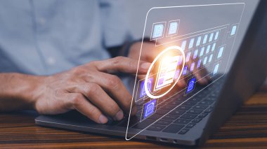 Belge yönetimi kavramı, İşadamı 'nın yönetim kavramını belgelemek için bilgisayarı kullanması, çevrimiçi belge veritabanı ve dijital dosya depolama sistemi veya yazılımı, kayıt tutma, veritabanı teknolojisi