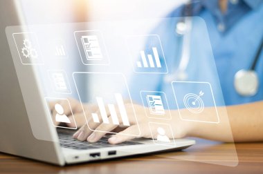 Dosyaları etkin bir şekilde yönetmek için bilgisayar Belge Yönetimi Sistemi (DMS), çevrimiçi belge veritabanı süreci otomasyonu kullanan doktor